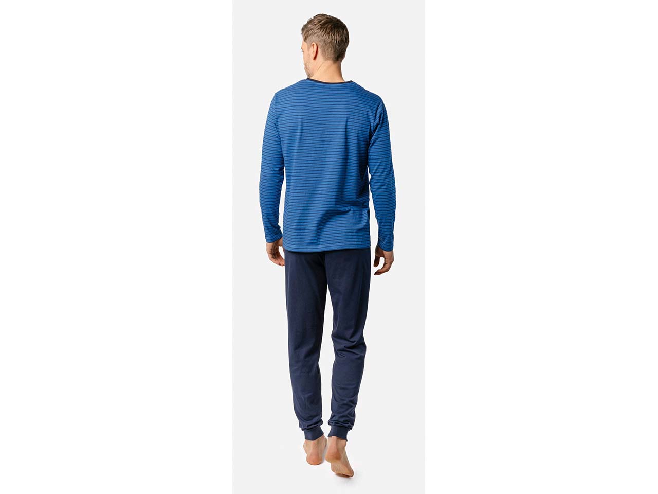 Living Crafts Bio-Herren-Schlafanzug 'Colin', navy/royal blue, Gr. XL