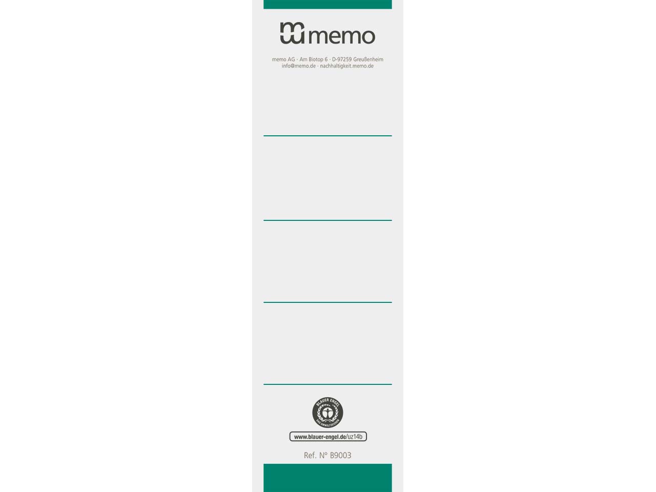 10 memo-Rückenschilder 7,5cm grün