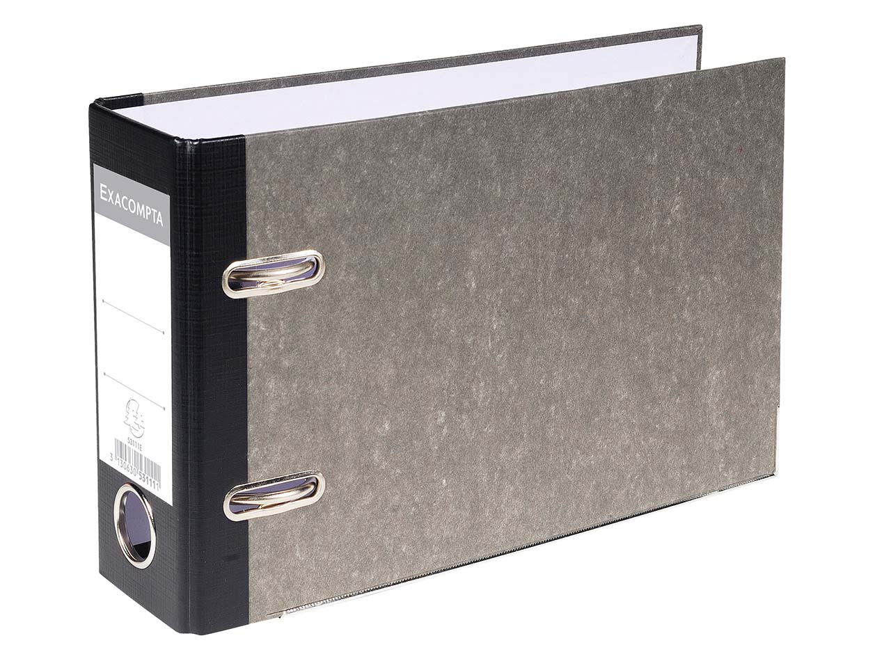 20 Exacompta Ordner Standard "Marmoriert", DIN A5 quer, RB 70 mm, grau
