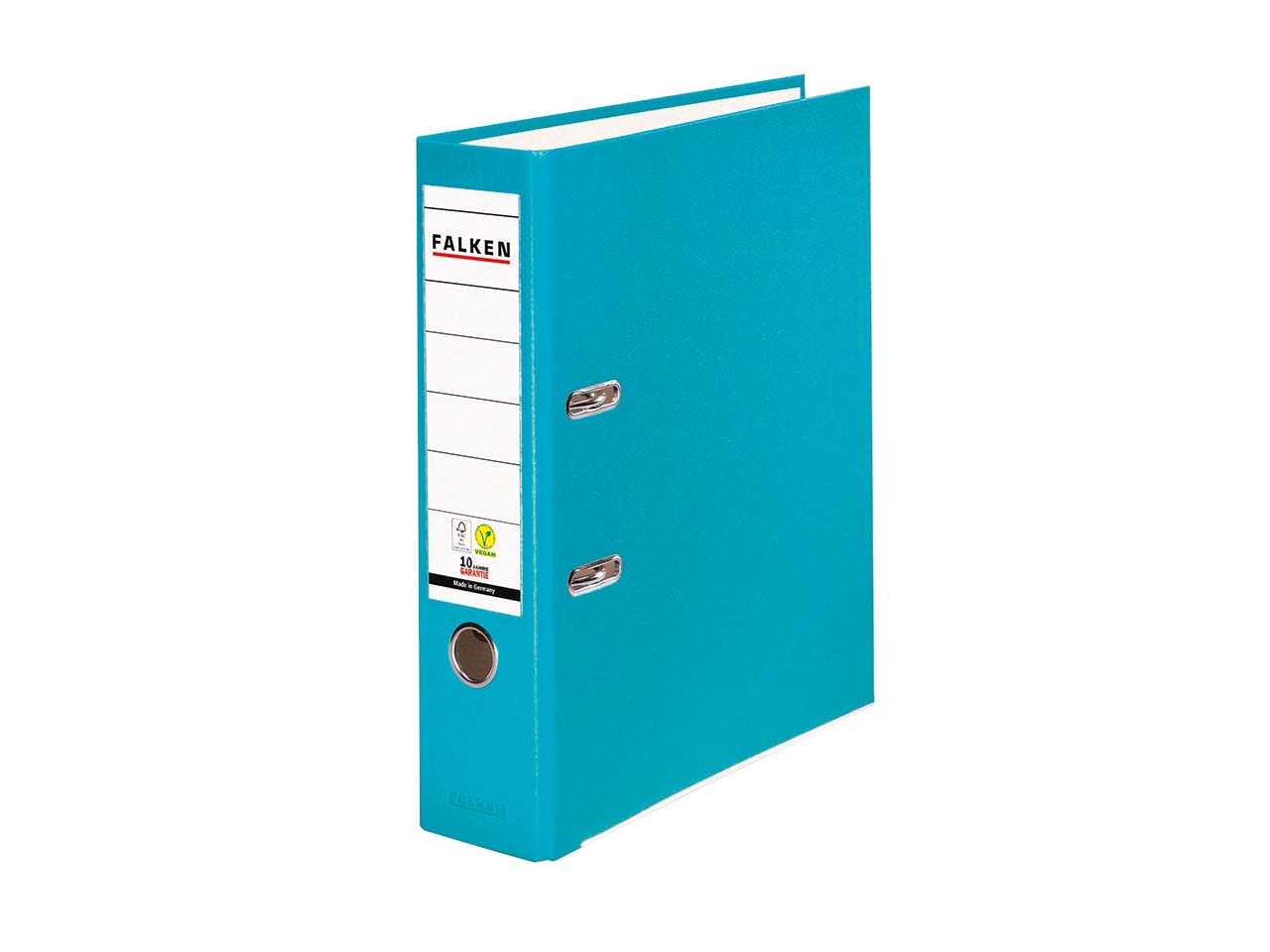 20 Falken Ordner "Vegan", mit Einsteckschild, 230 g/m², DIN A4, RB 80 mm, türkis