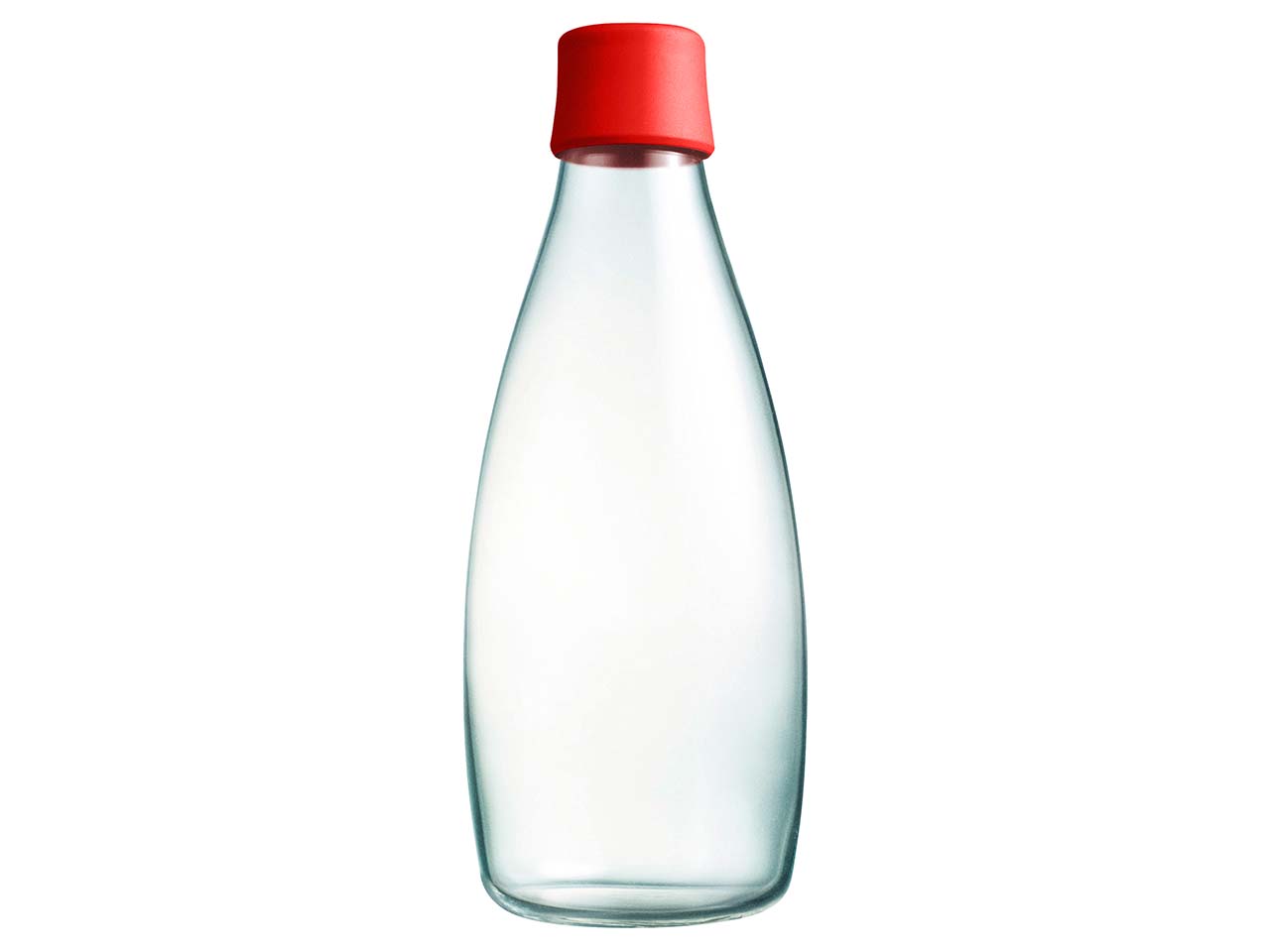 retap Trinkflasche 0,8 l aus Glas red