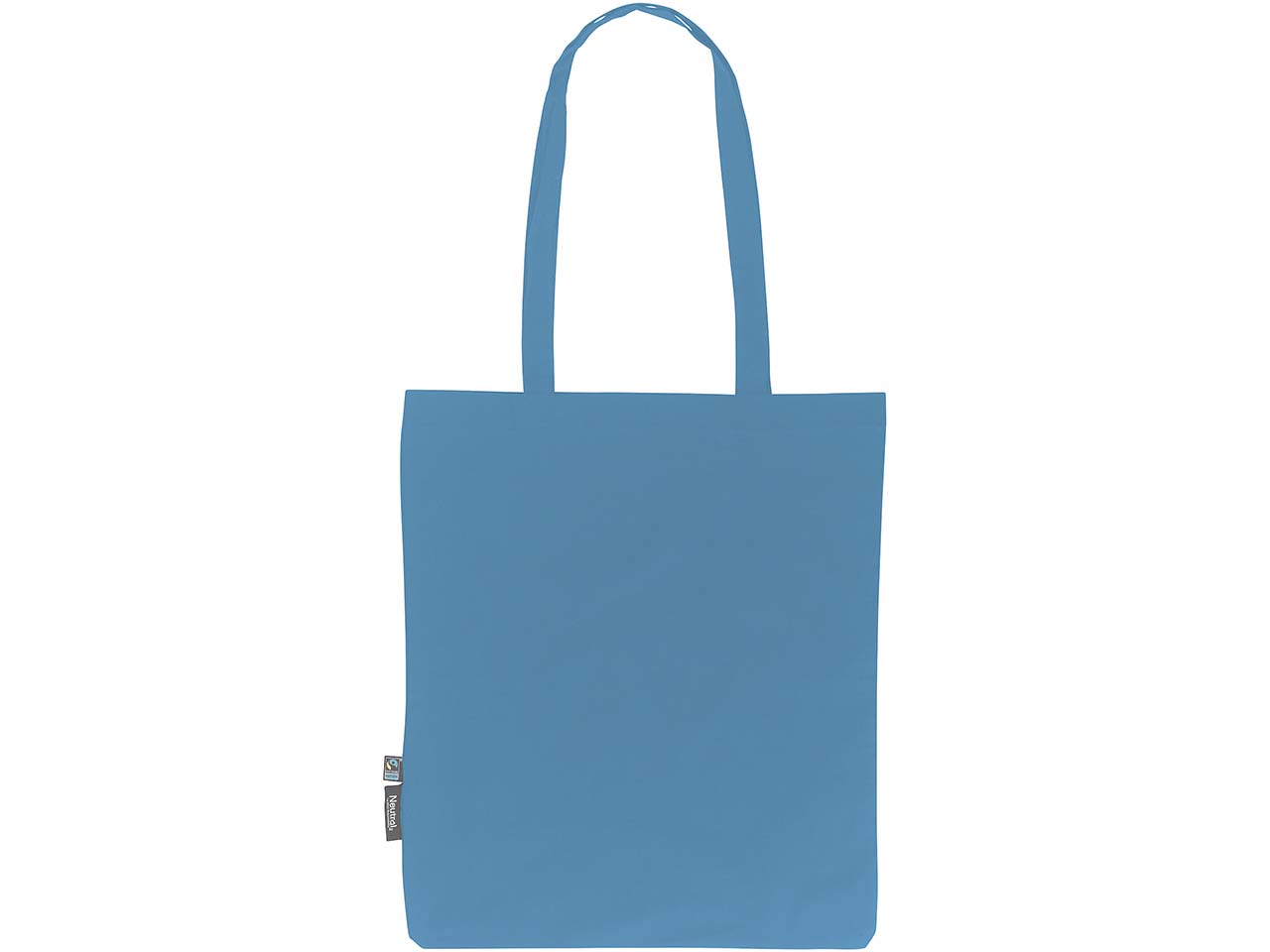 Neutral Bio-Baumwoll-Tragetasche mit langen Henkeln, royal