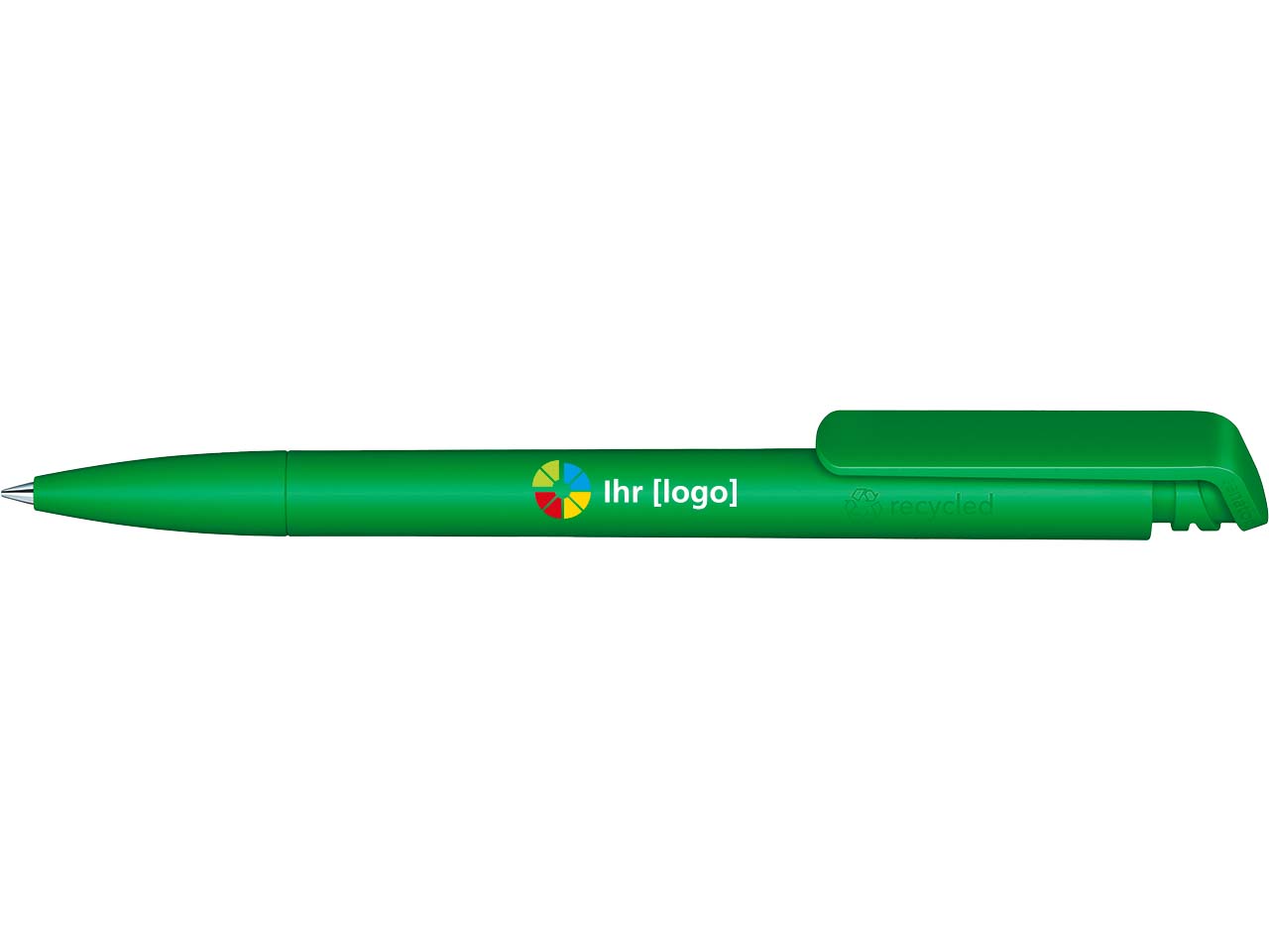 Senator Kugelschreiber "Trento Matt Recycled" inkl. 4-farbigem Aufdruck, dunkelgrün