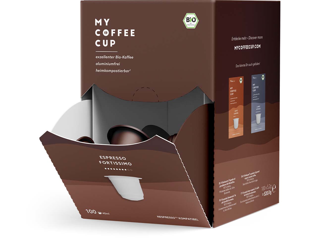 MY COFFEE CUP Bio-Kaffeekapseln "Espresso Fortissimo" 100 Stk.