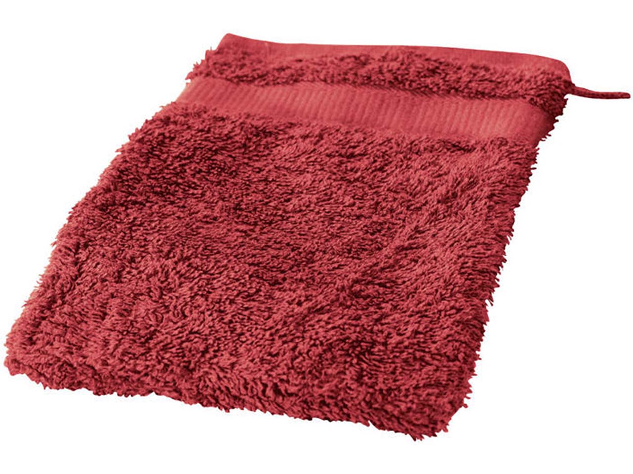 Cotonea Frottier Waschhandschuh 15 x 20 cm, Bio-Baumwolle, rot