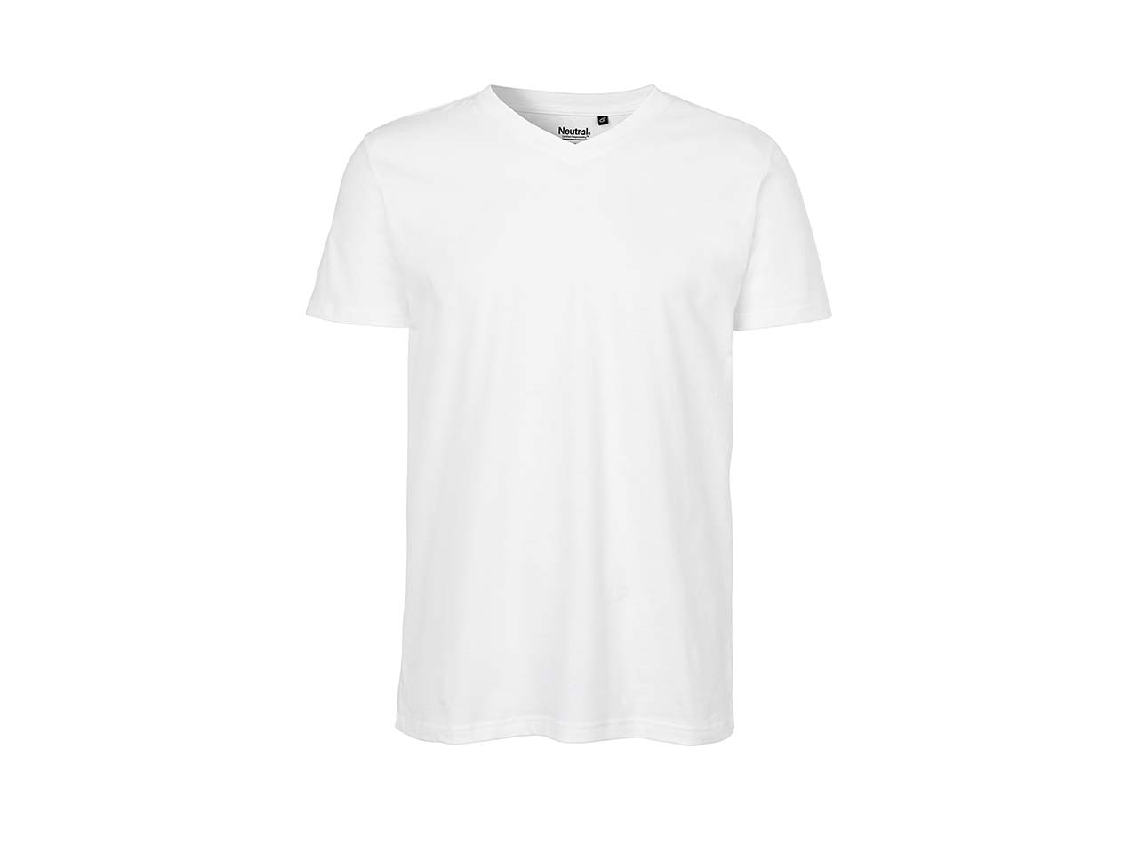 Neutral Bio-Herren-T-Shirt mit V-Ausschnitt 155 g/m² weiß, Gr. M