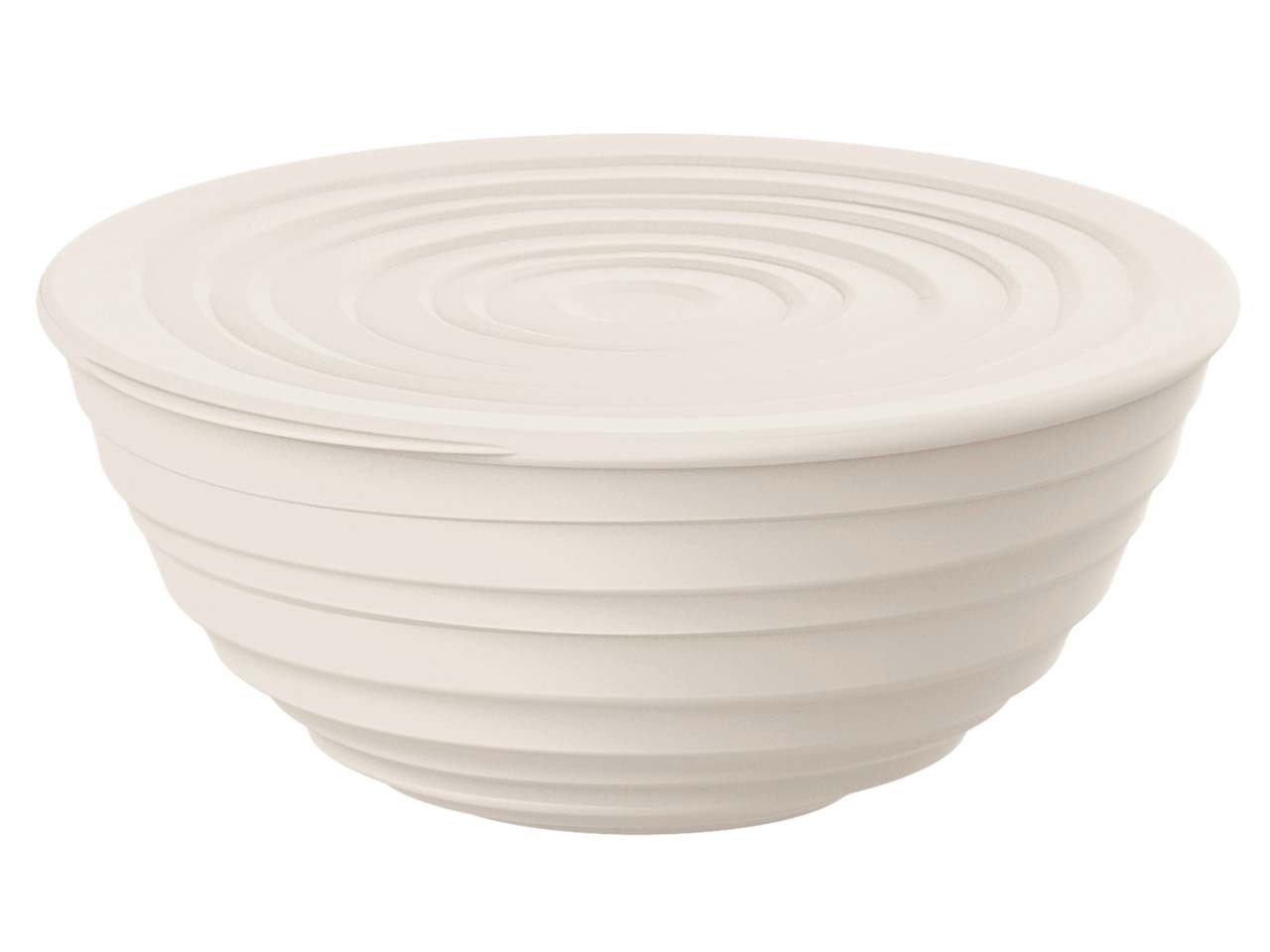 guzzini Schüssel mit Deckel "TIERRA" aus recyceltem Kunststoff, Ø 18 cm, milk white