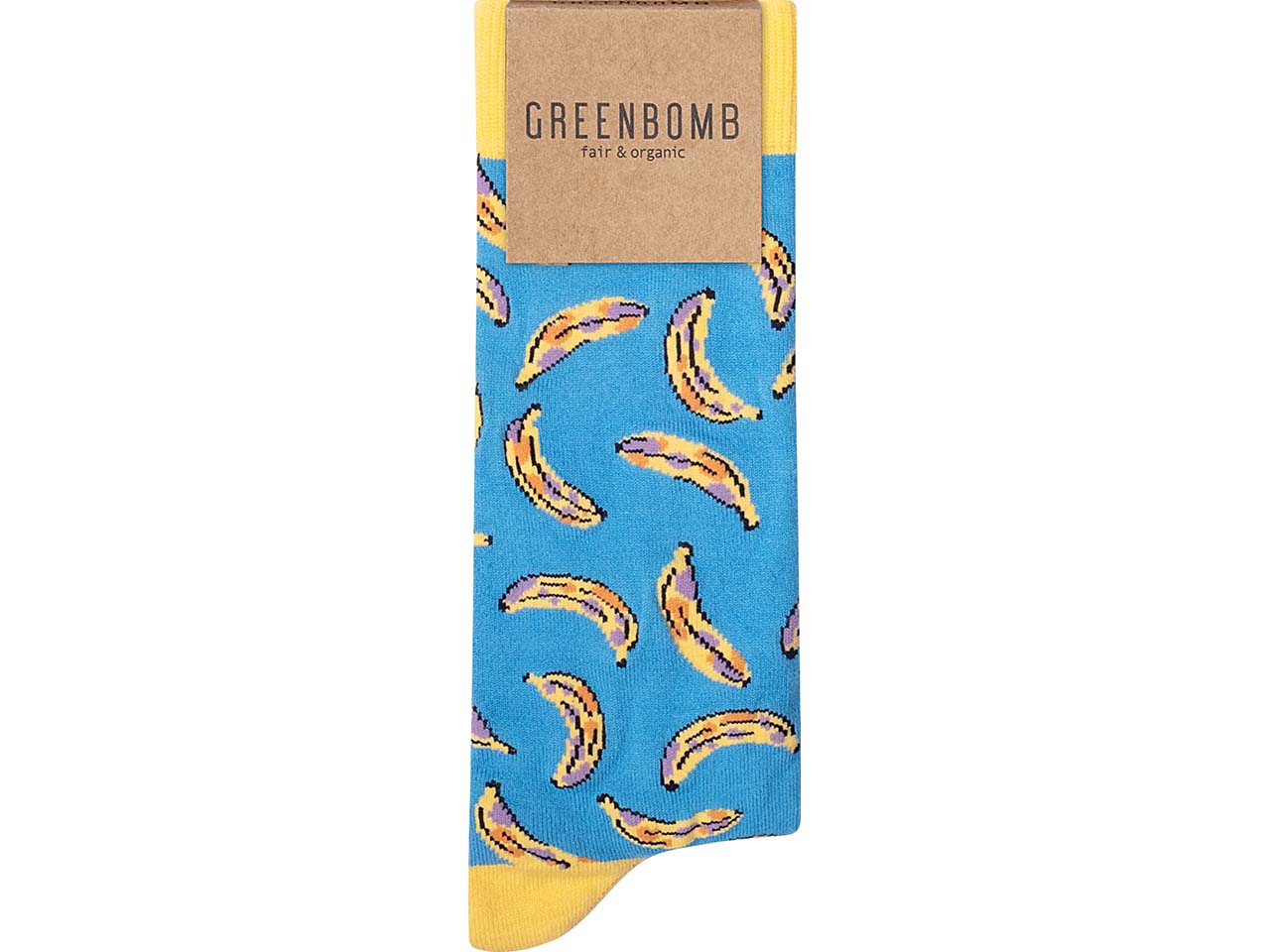 GREENBOMB Bio-Socken 'Bananas', blau/gelb mix, Gr. 37/40