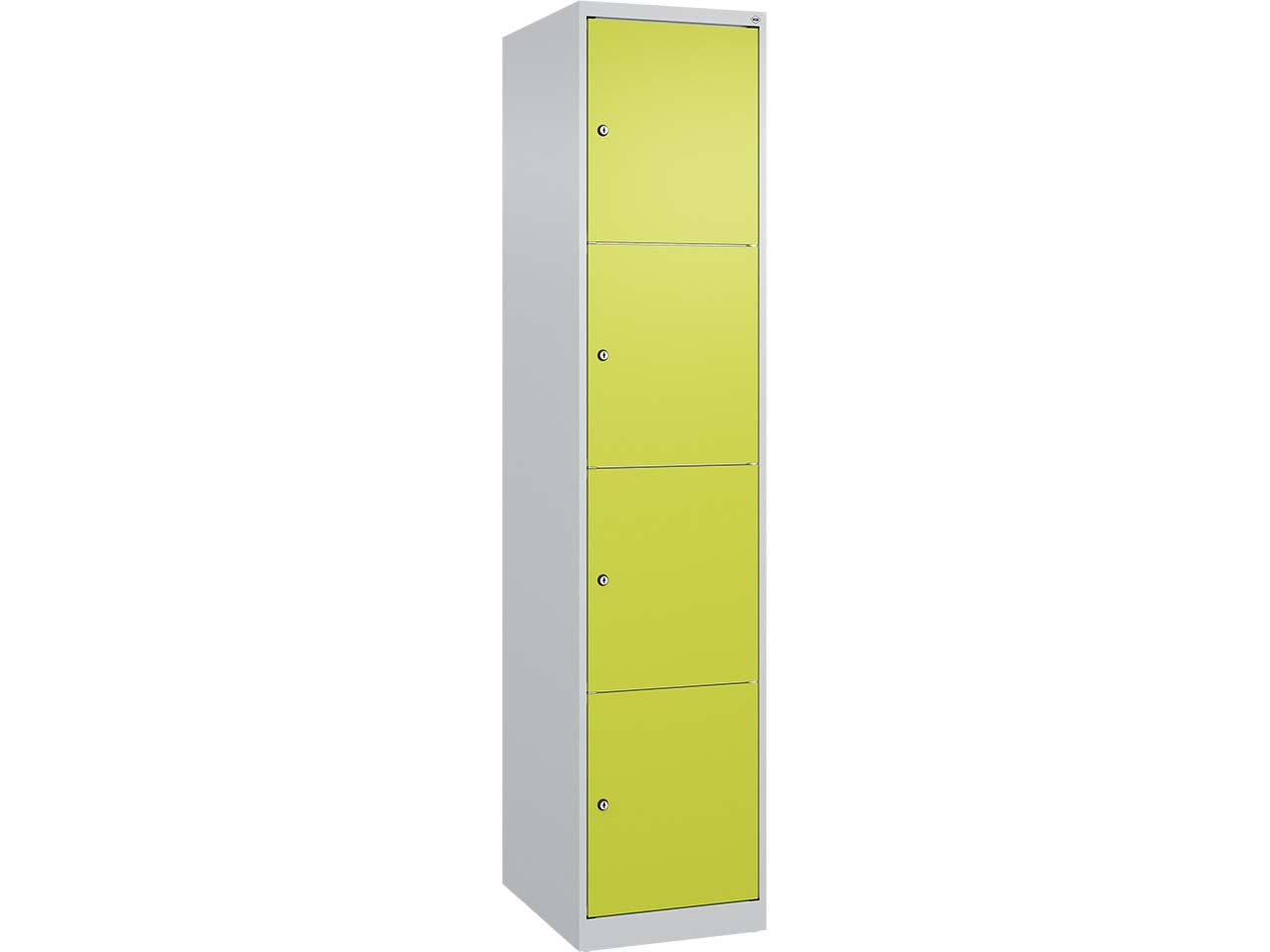 C+P Schließfachschrank Classic PLUS, 4 Fächer, 1850x400x500mm, Lichtgrau/Clowngrün