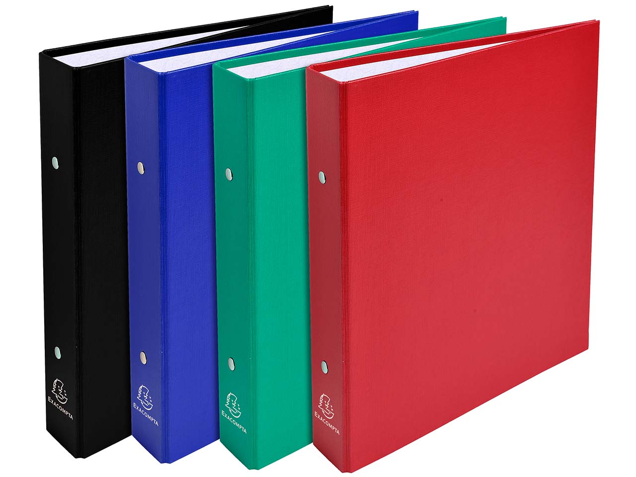 20 Exacompta Ringbücher aus festem Karton, DIN A5, 2 Ringe 30 mm, RB 40 mm, sortiert