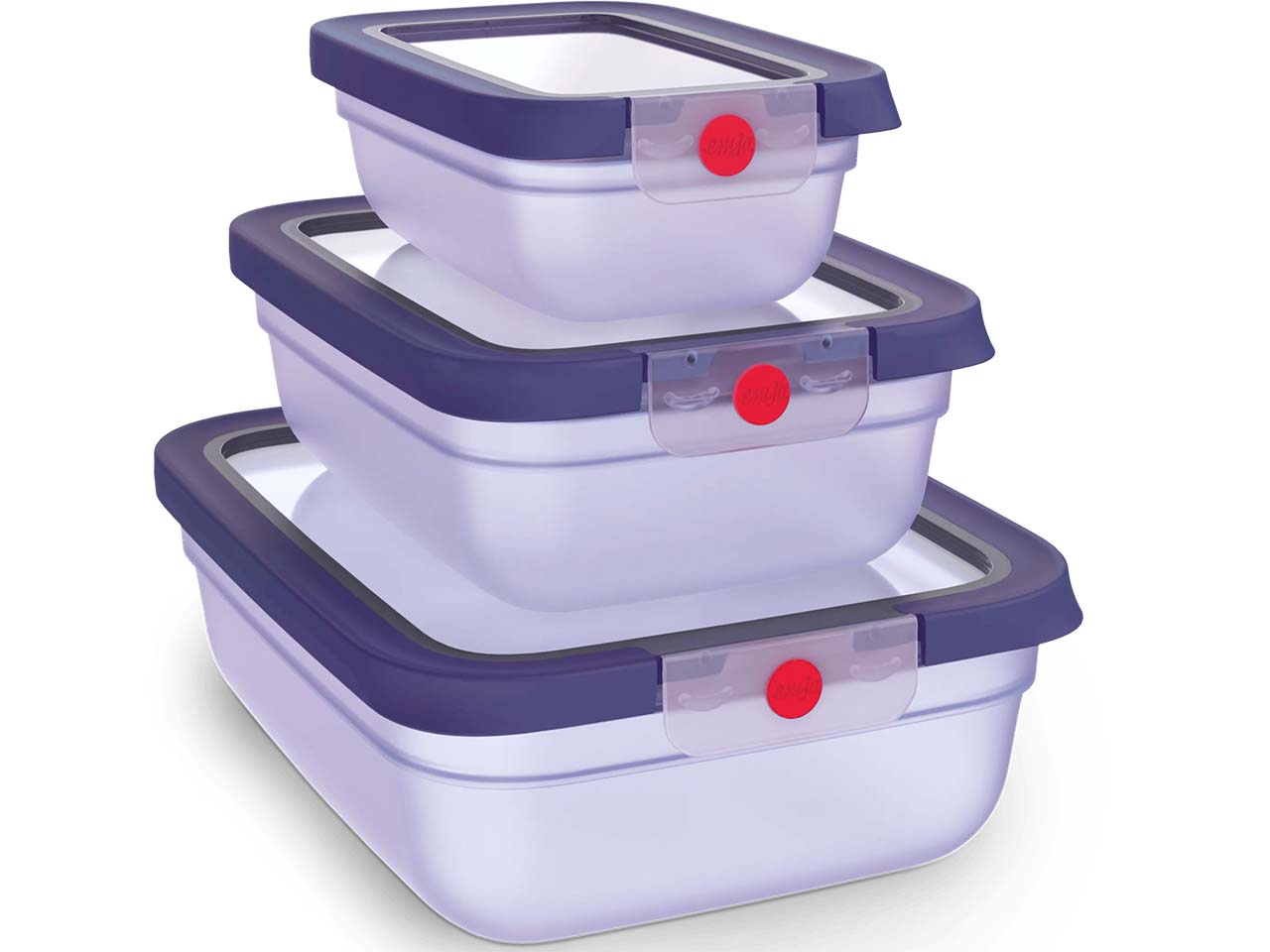 EMSA 3er-Set Frischhaltedosen "oneClick" 0,5l, 1,2l, 2,3 l,aus Kunststoff, violett