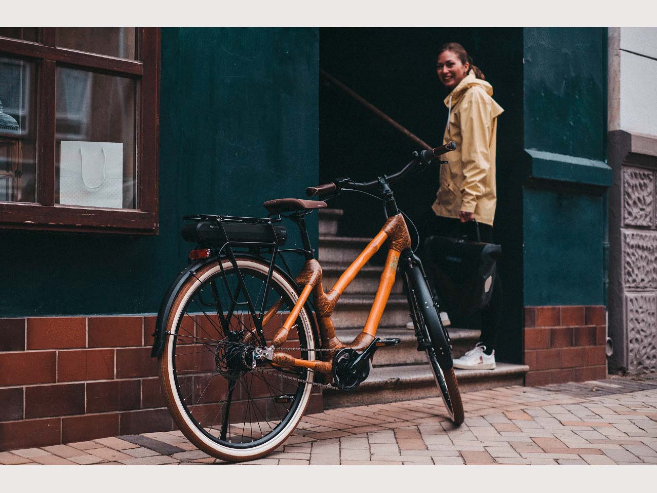 my Boo Bambusfahrrad "my Volta E5000" E-Bike mit Trapezrahmen, Rahmengröße 48