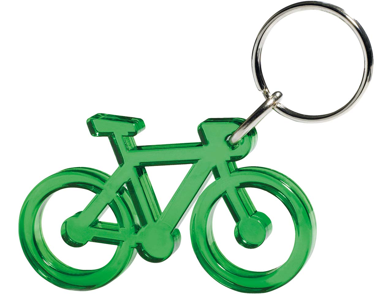 Schlüsselanhänger "Fahrrad" inkl. 1-farbigem Aufdruck, grün transparent