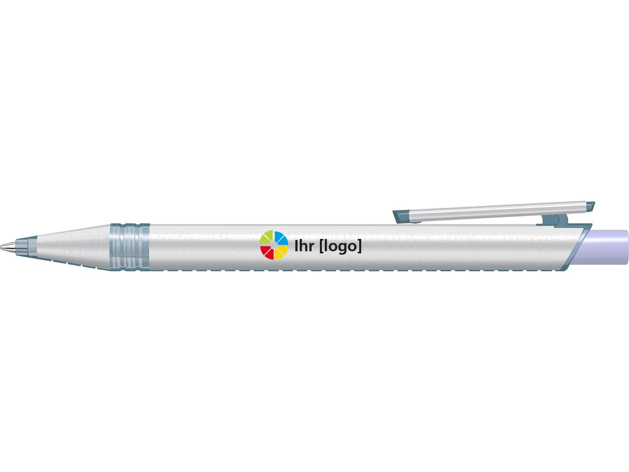 uma Kugelschreiber "recycelt PET PEN ALUMA" mit transparent farbigem Drücker, hellviolett