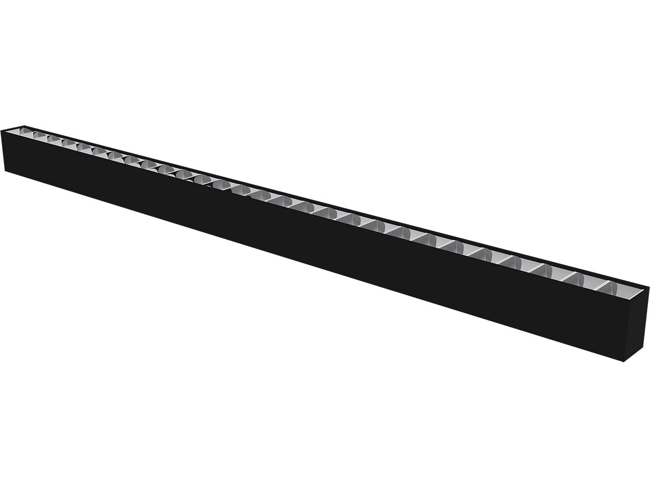 REV LED-Aufbauleuchte mit Raster, 120 cm, 3.040 lm, Aluminium, schwarz