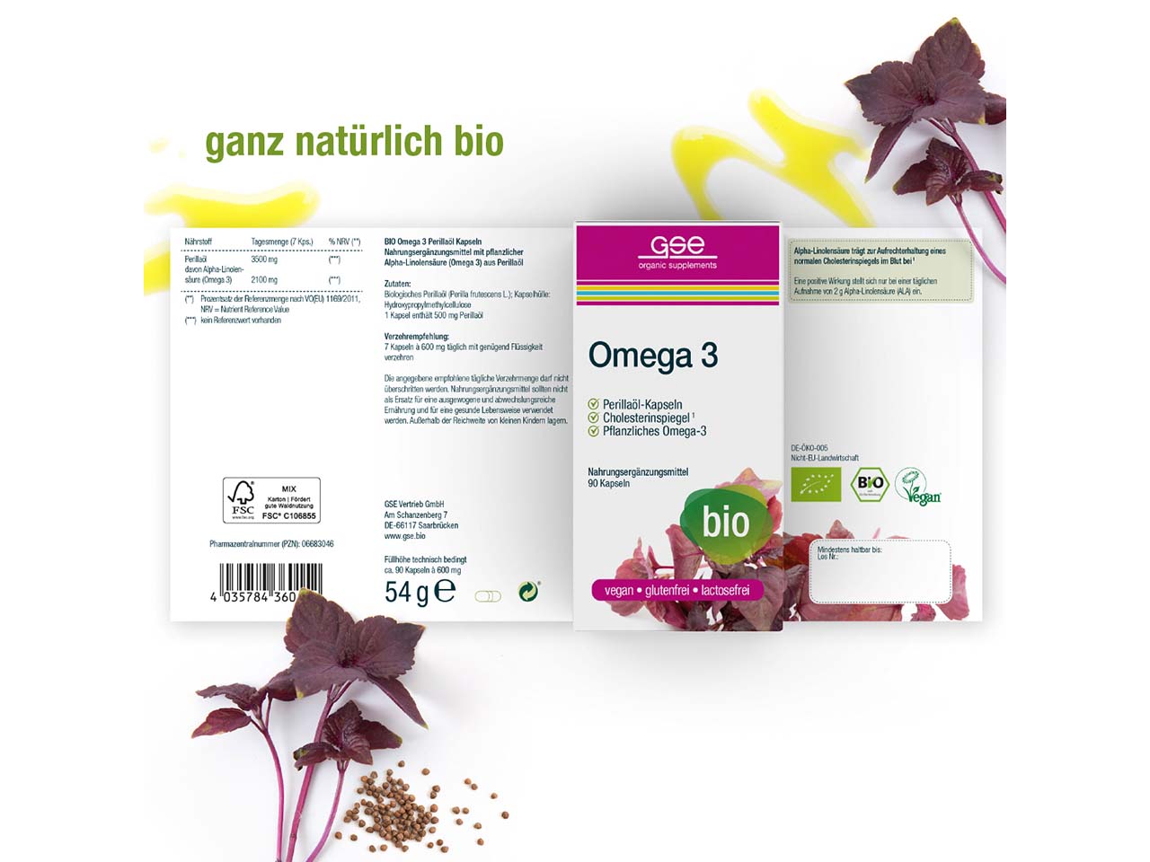 GSE Bio-Kapseln Omega 3 Perillaöl, 90 Stück