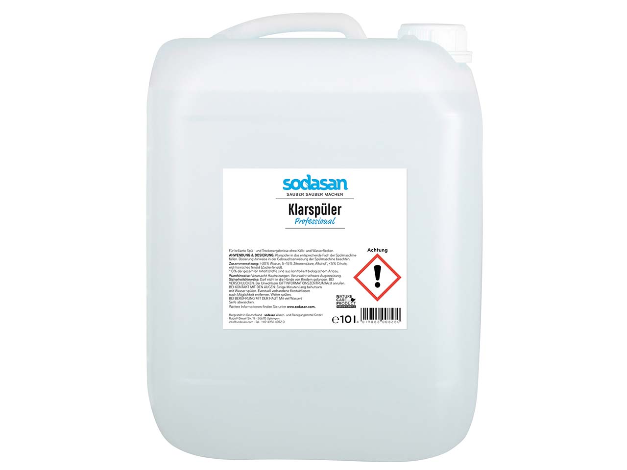 Sodasan Klarspüler "Professional" Kanister, 10 l