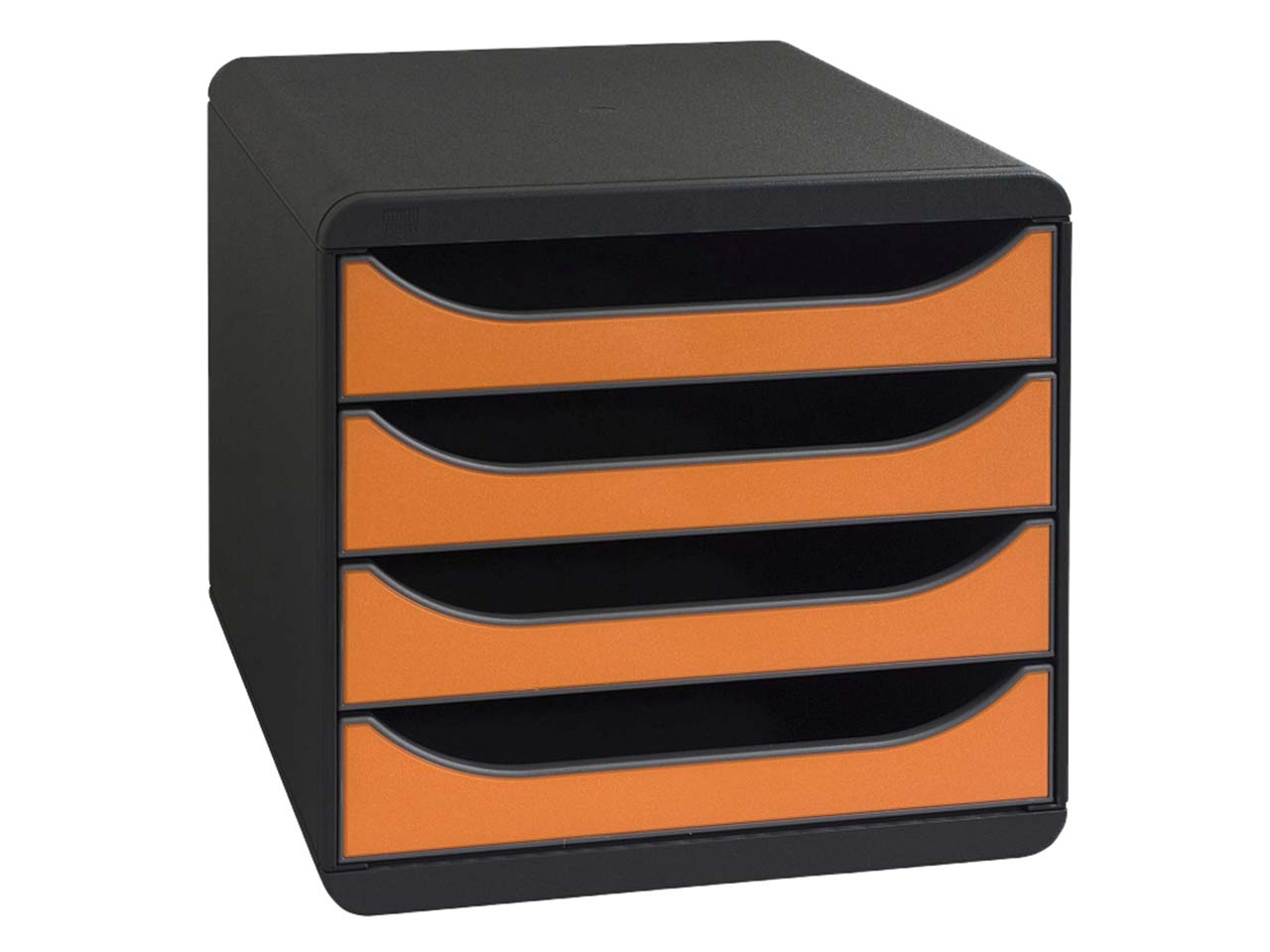 Exacompta Schubladenbox "Iderama", DIN A4+, 4 Schubladen offen, orange