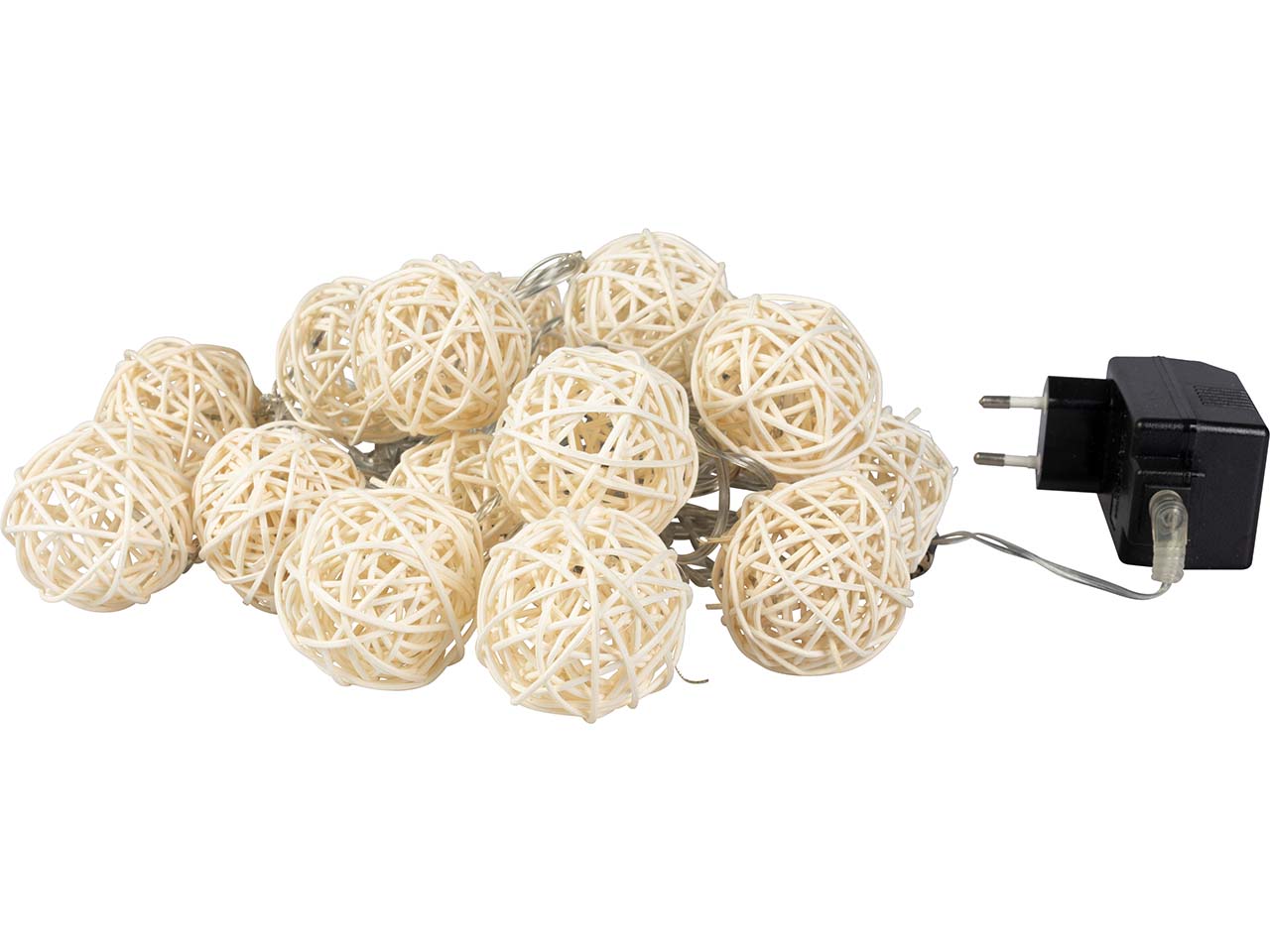 Konstsmide LED-Lichterkette "Rattan-Kugeln" 16 Dioden warmweiß