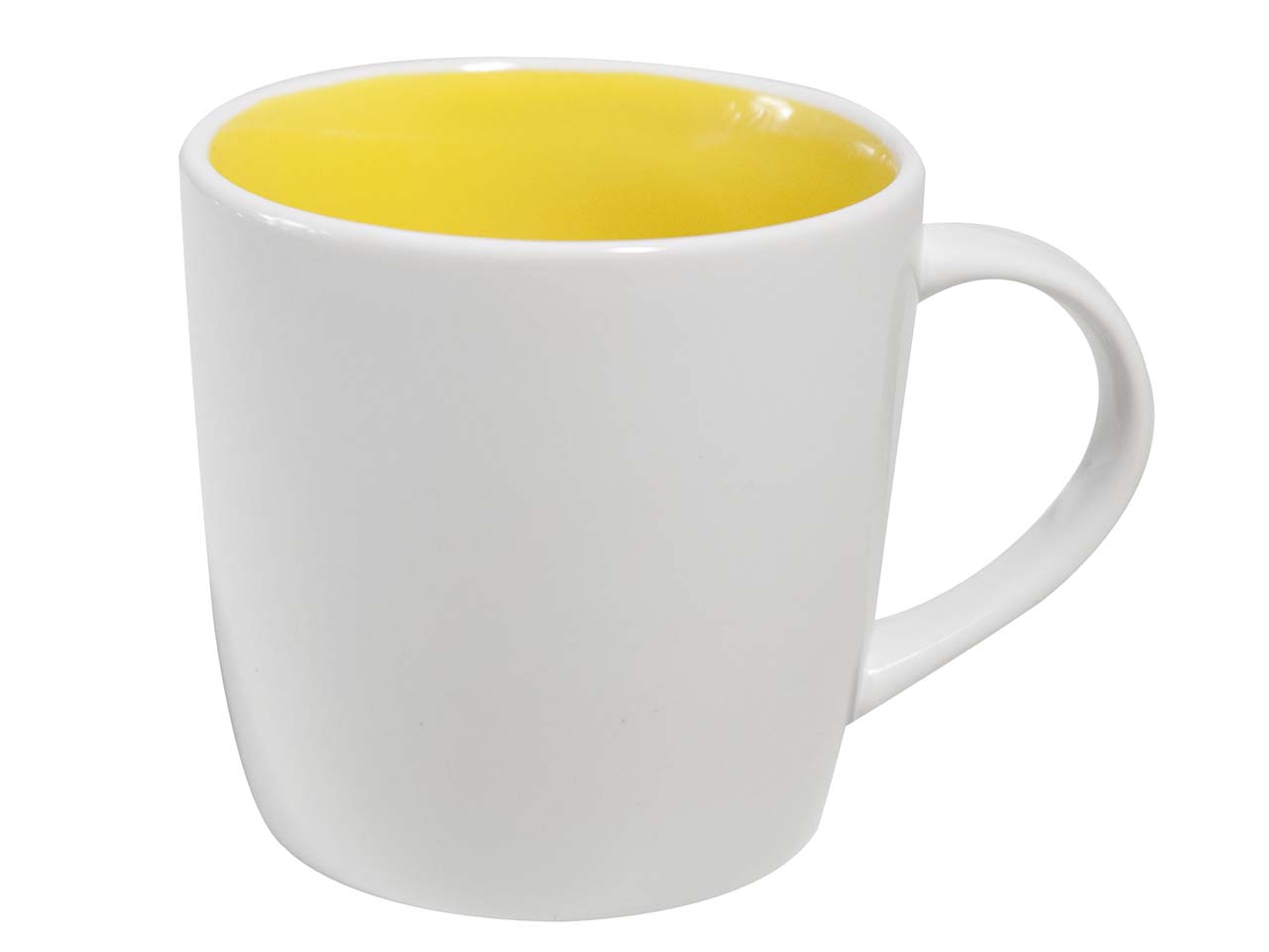 Keramiktasse "ENNIA" weiß/gelb