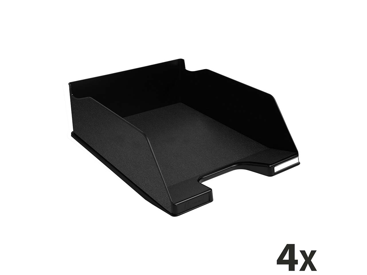 4 Exacompta Briefablagen Combo Maxi "ECOBlack", DIN A4+, Hoch, schwarz, für je 750 Blatt