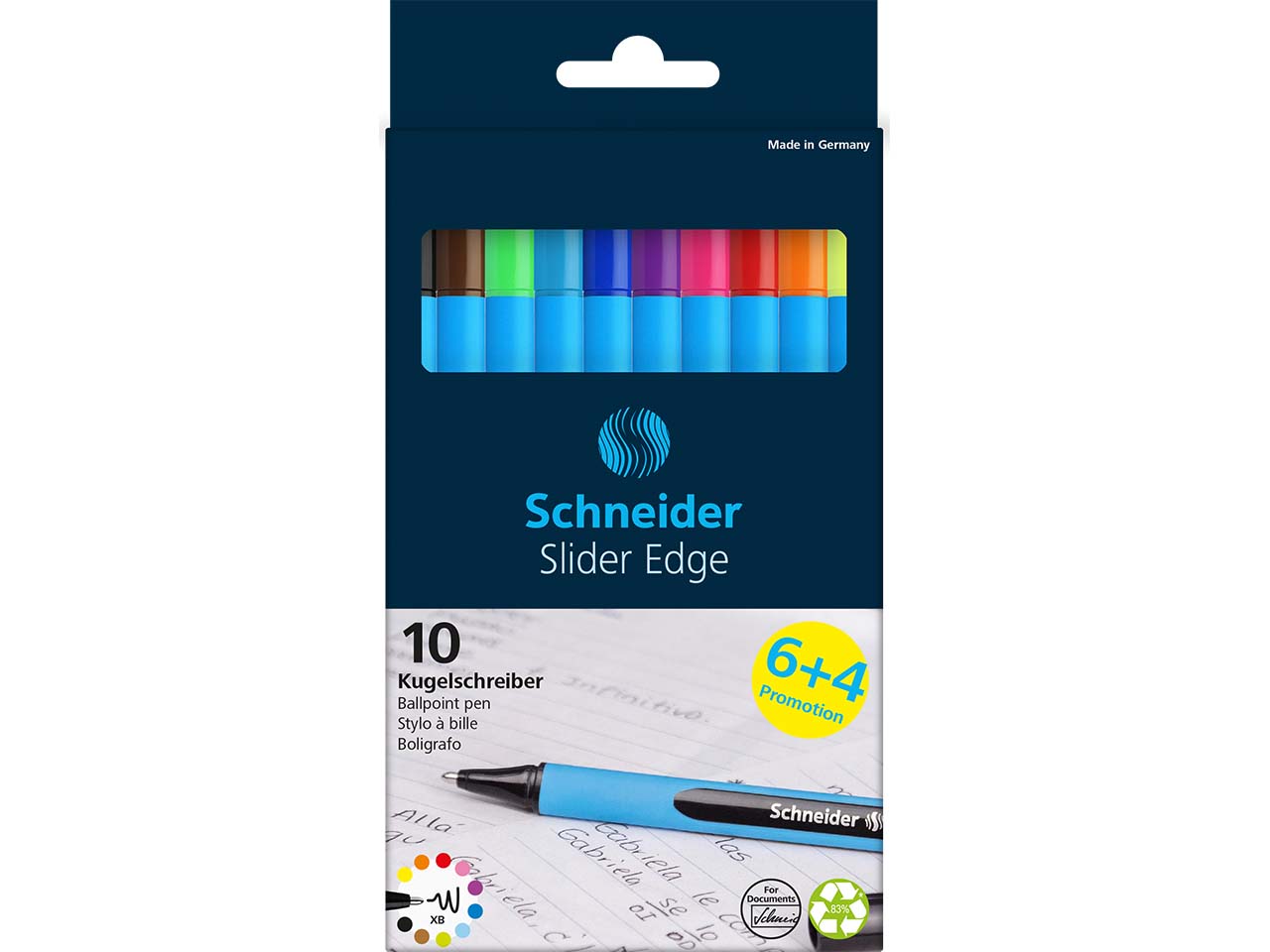 Schneider 10er-Pack Kugelschreiber "Slider Edge XB" 6+4 Gratis, sortiert