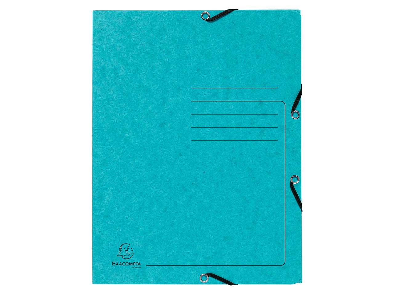 25 Exacompta Sammelmappen, Colorspan-Karton, 355 g/m², DIN A4, Gummizug, 3 Klappen, türkis