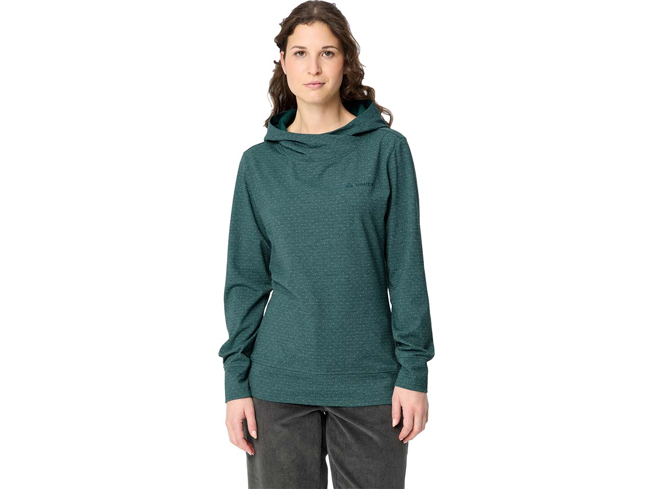 VAUDE Damen-Pullover "Tuenno" mit angeschnittener Kapuze, dark fjord green, Gr. 36