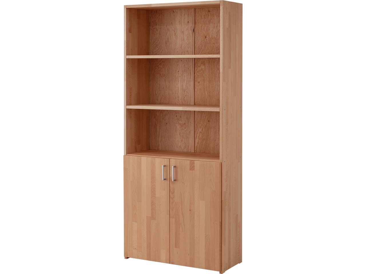 Regalschrank "buxing solid" mit 2 kurzen Türen B 80 x T 33 x H 185,5 cm, gl. Front, Buche