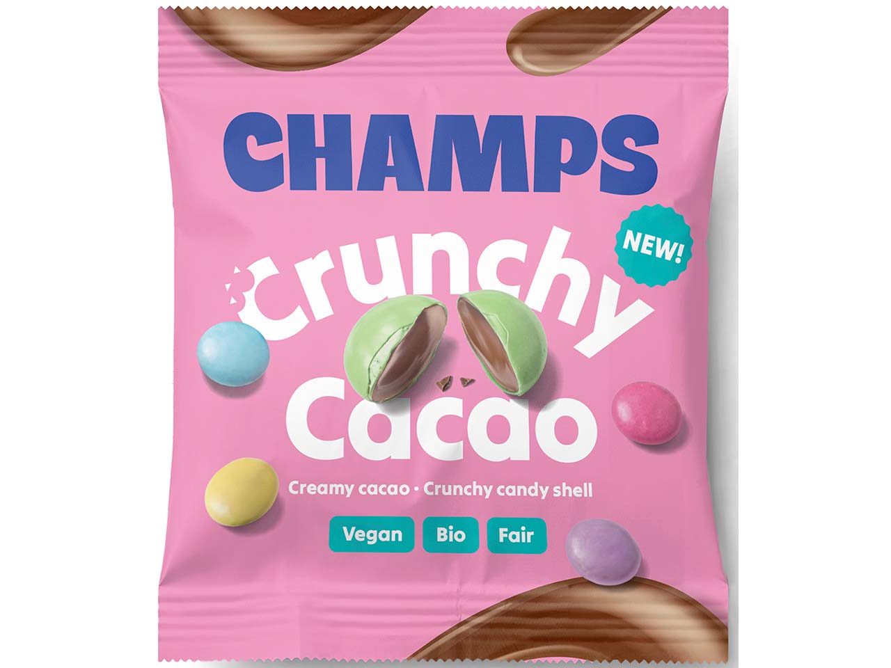 CHAMPS Bio-Schokolinsen "Crunchy Cacao" vegan, 50 g