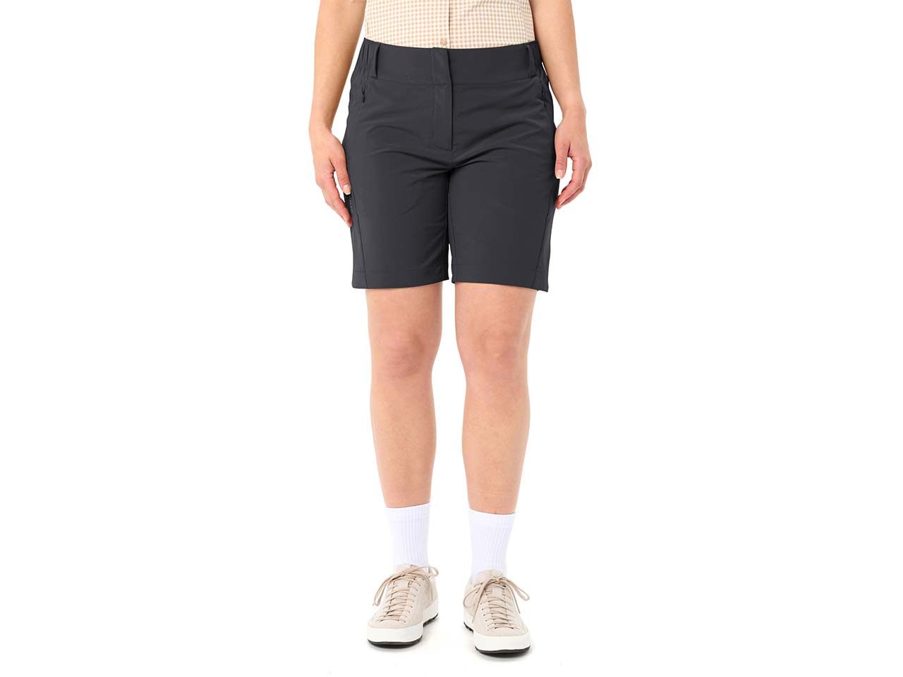 VAUDE Damen-Bermuda-Short "Skomer", mit Gürtelschlaufen, phantom black, Gr. 40