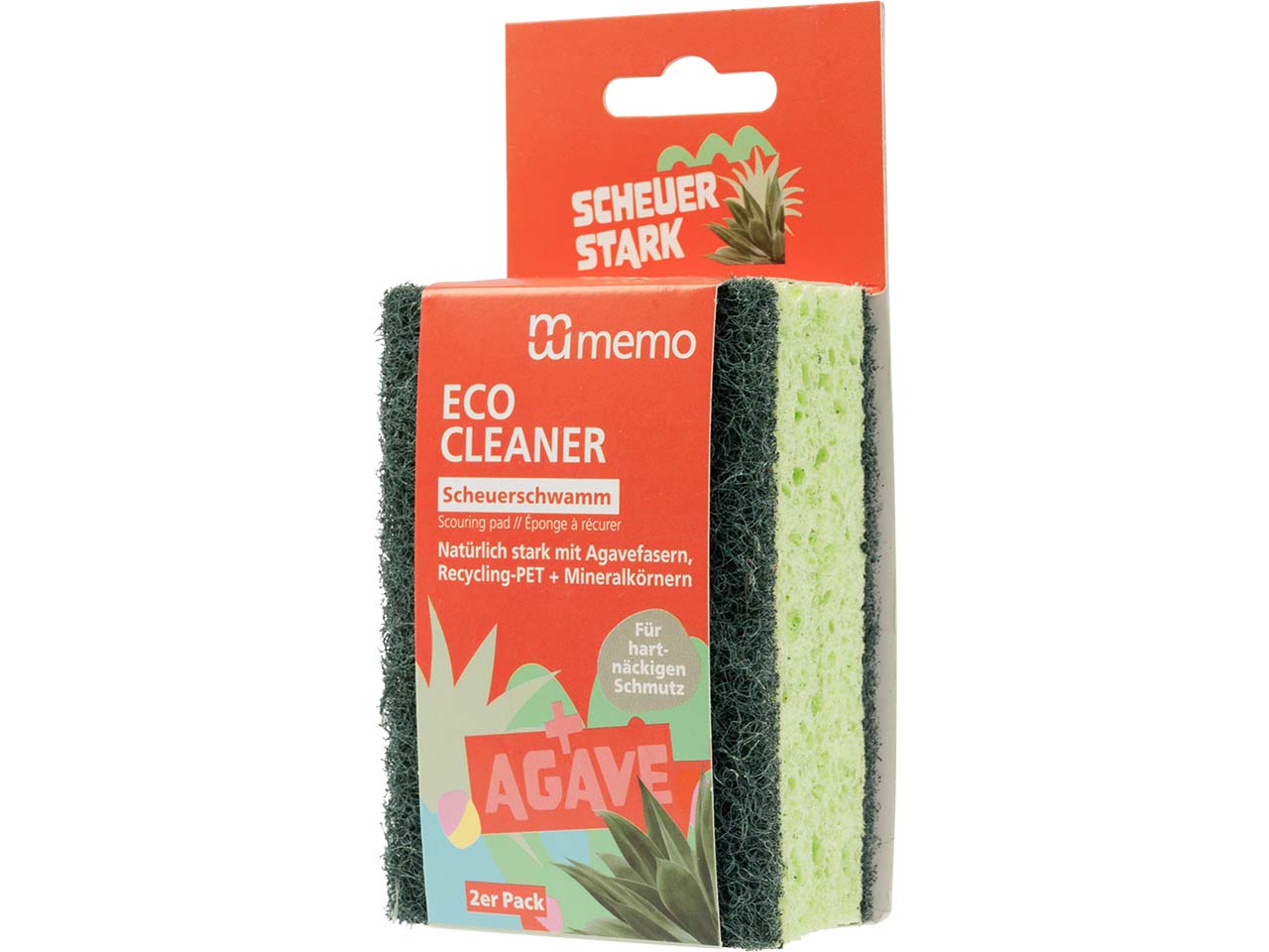 memo Scheuerschwämme mit Naturfasern, 2 Stk.