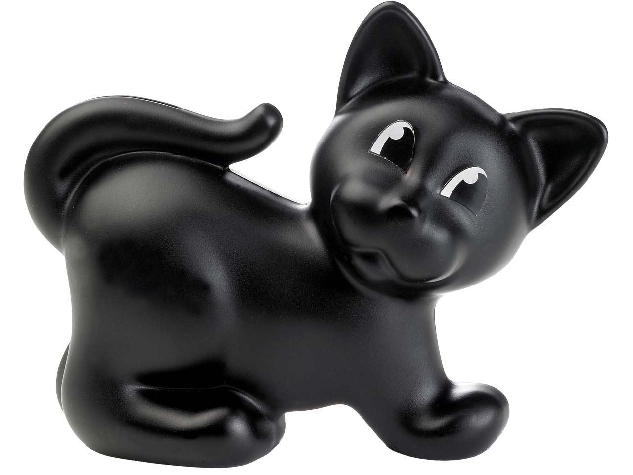 Spardose "Katze" inkl. 1-farbig seitlichem Aufdruck, schwarz Vollton