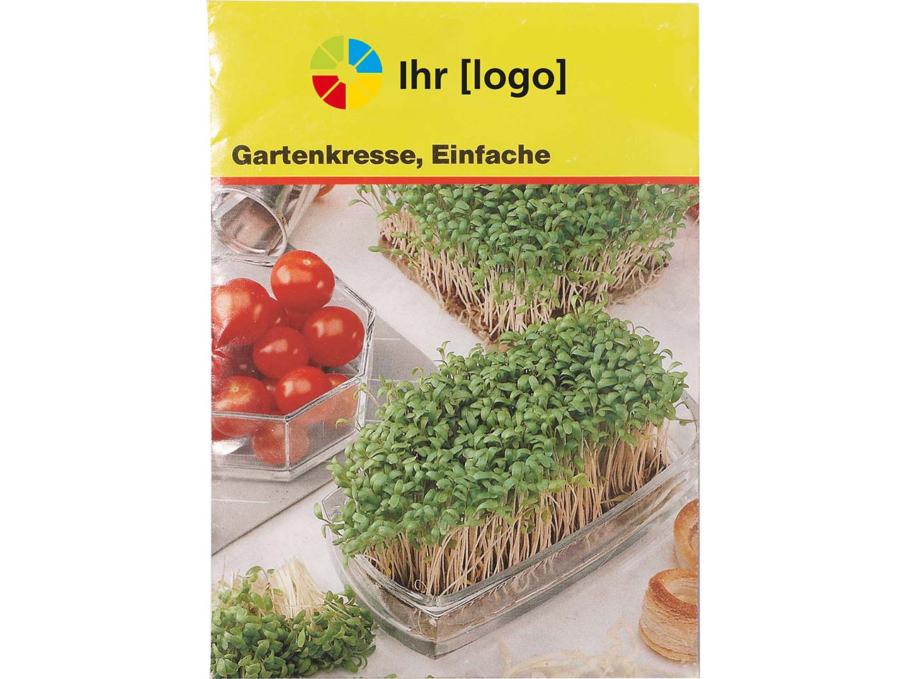 Bio Samenbriefkarte 'Kresse' mit 1-4 farbigem individuellem Aufdruck