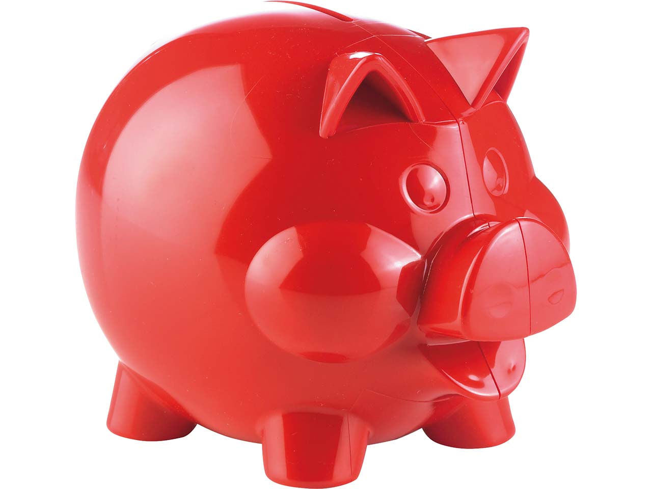 Sparschwein "Maxi" inkl. 1-farbig seitlichem Aufdruck, rot Vollton