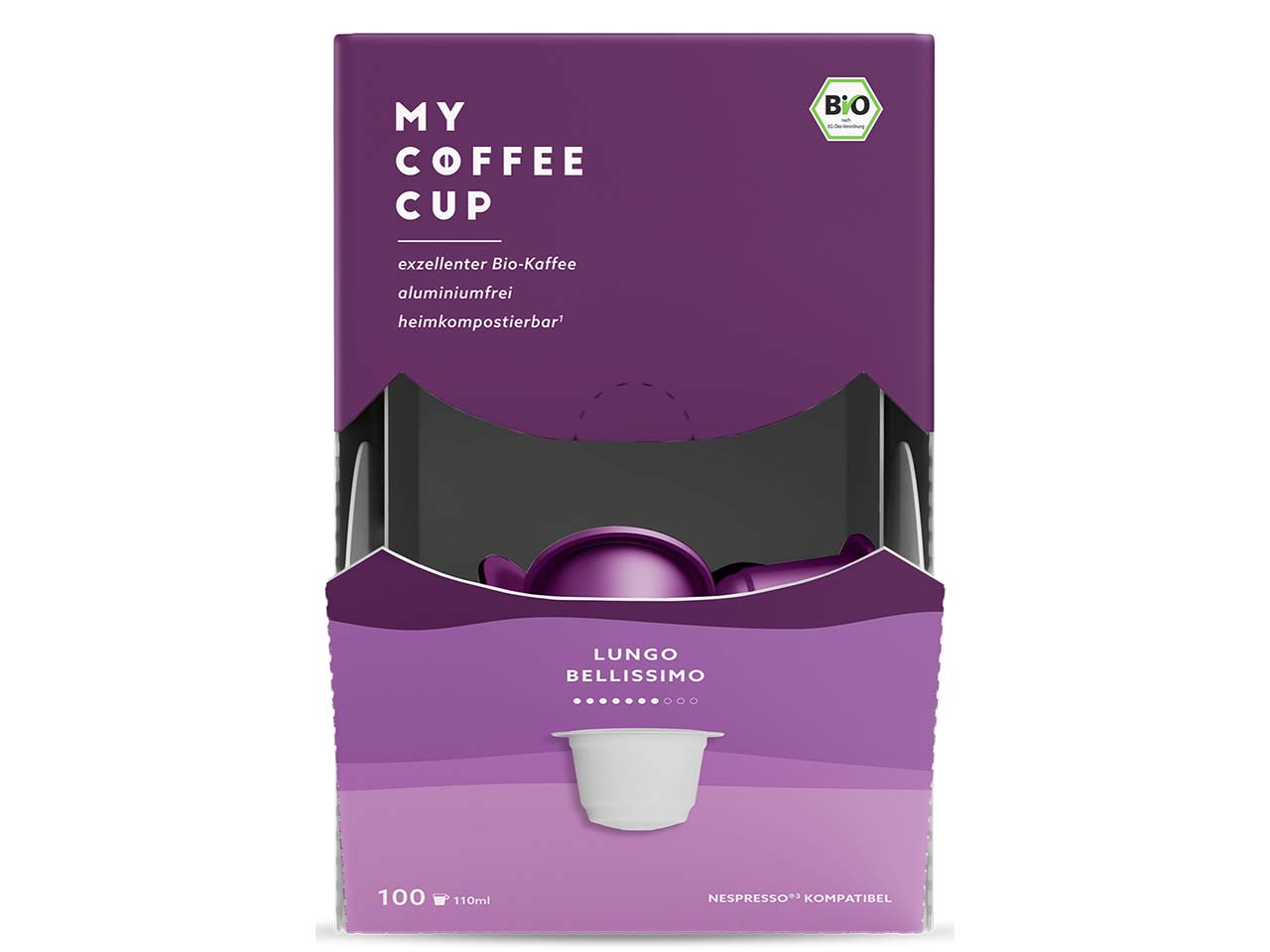 MY COFFEE CUP Bio-Kaffeekapseln "Lungo Bellissimo" 100 Stk.
