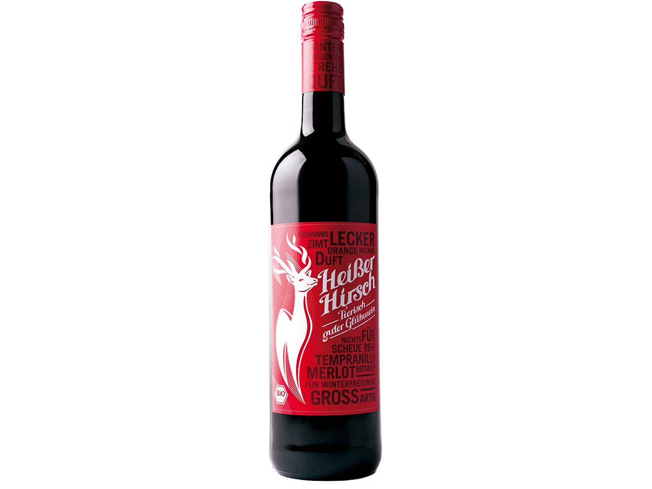 Heißer Hirsch Bio-Glühwein 3er-Set, weiß, 2 x rot