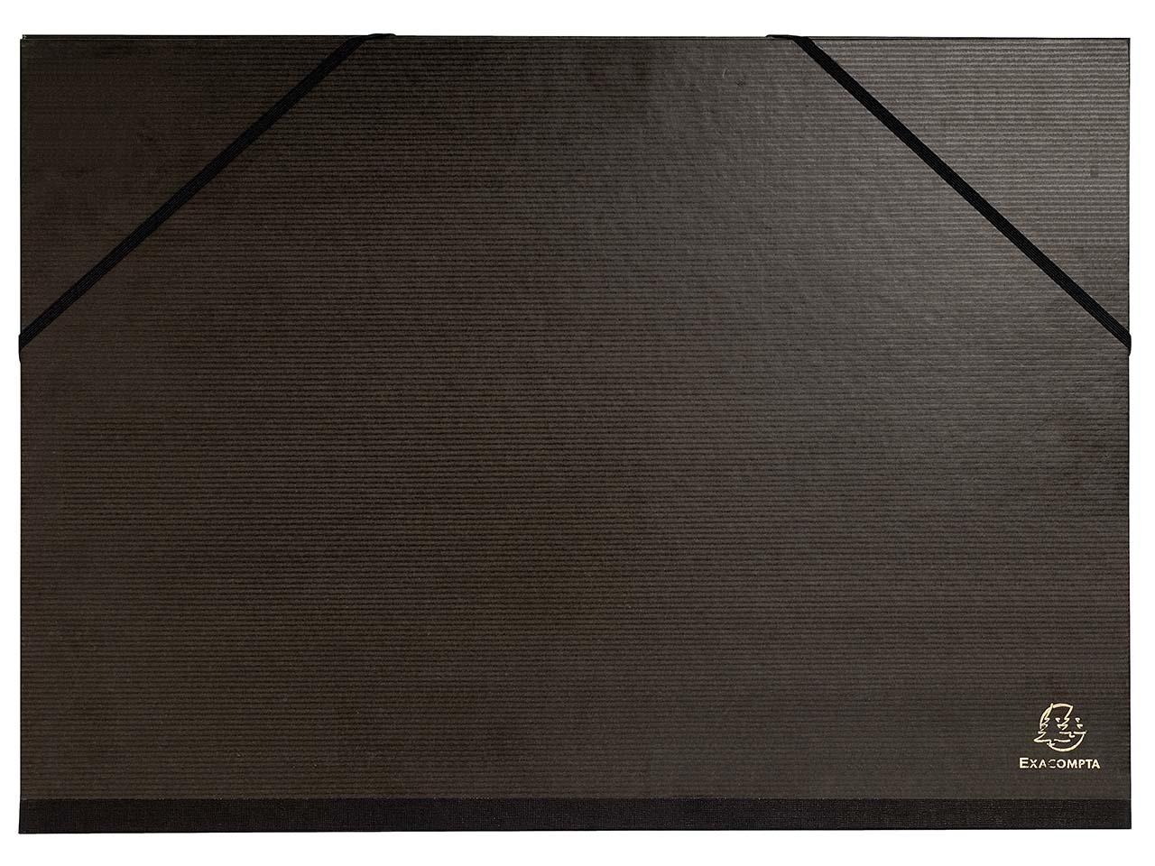 4 Exacompta Zeichenmappen, 1170 g/m², DIN A3, Gummizug, 3 Klappen, schwarz