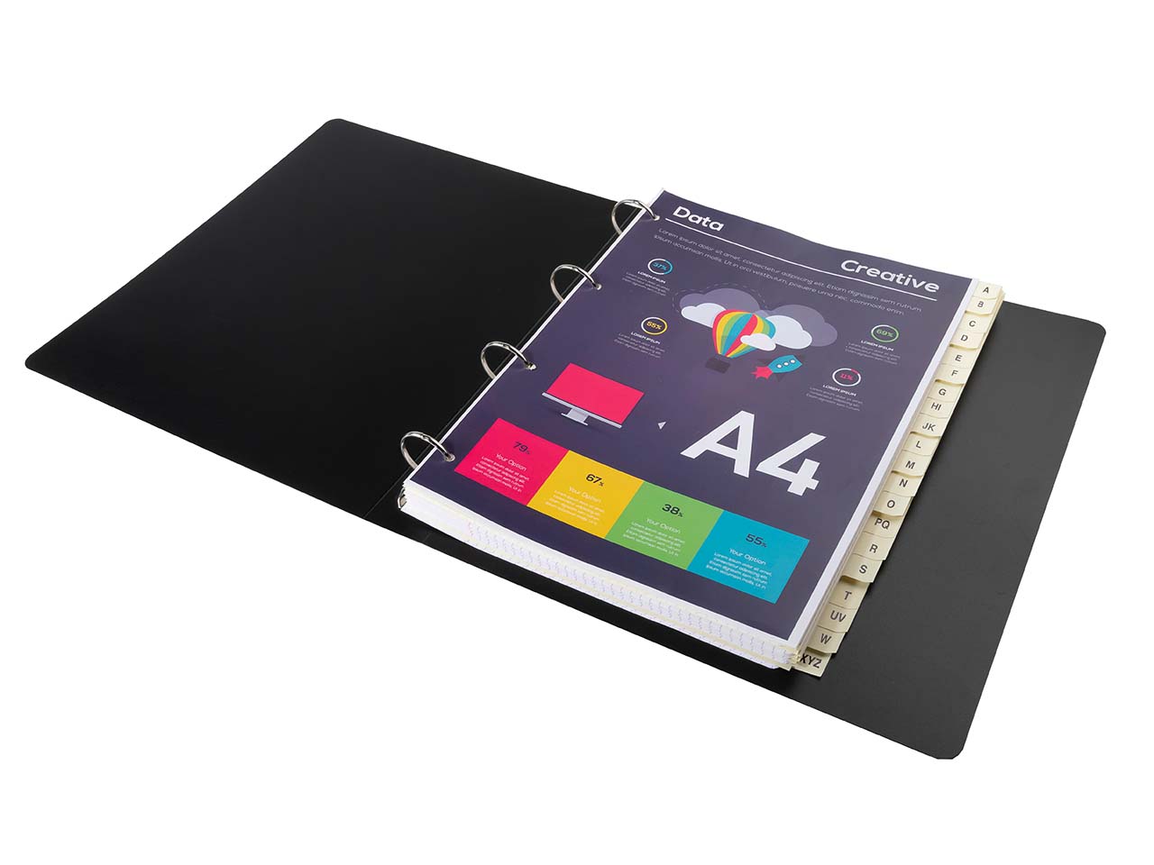 10 Exacompta Register, 20 Taben A-Z, 155 g/m², DIN A4, elfenbein