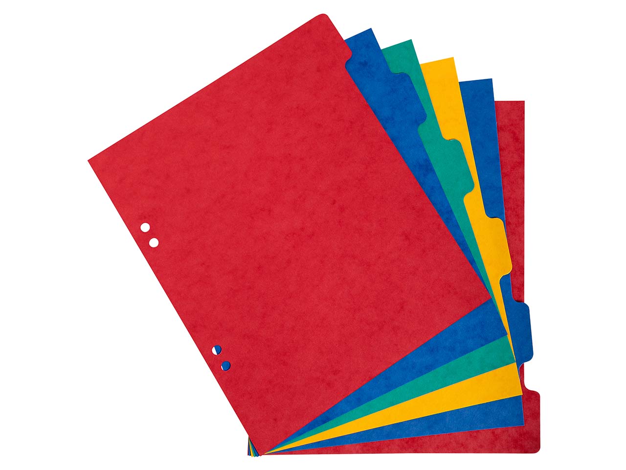20 Exacompta Register, Colorspan-Karton, 6 Taben, 225 g/m², 220x170 mm, DIN A5+, sortiert