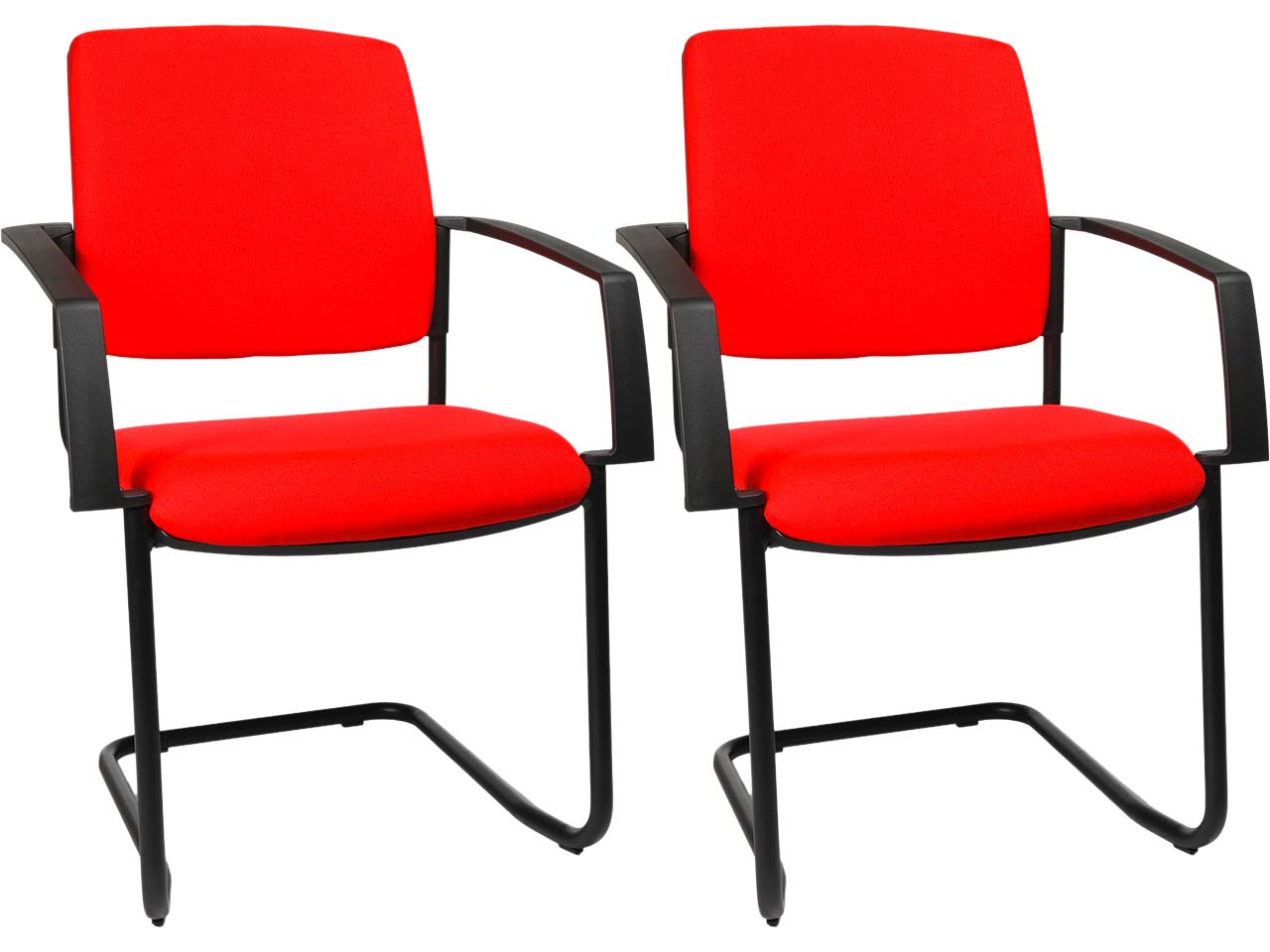Topstar Freischwinger "BtoB 20" mit Armlehnen Rücken gepolstert rot, 2 Stk.
