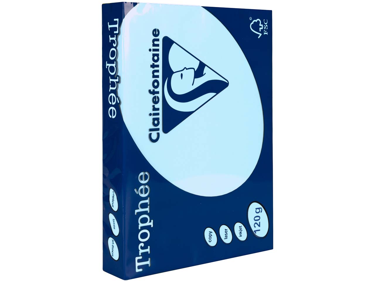 250 Blatt Clairfontaine Farbiges Kopierpapier 'Trophee' 120 g/m², DIN A4, hellblau