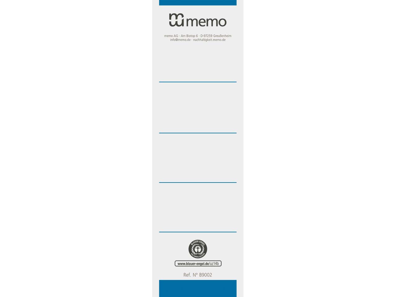 10 memo-Rückenschilder 7,5cm blau
