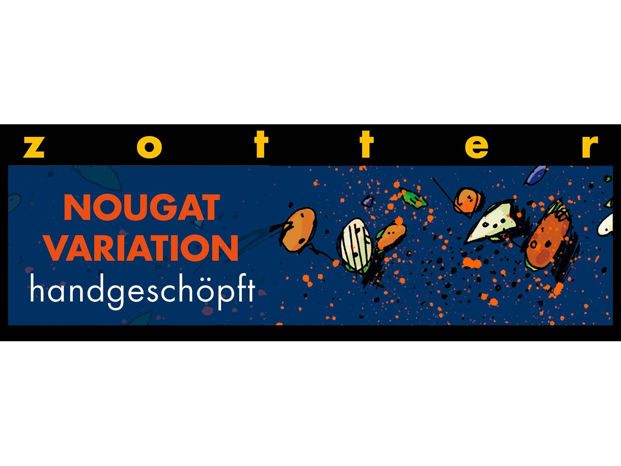 Zotter Bio-Schokolade Handgeschöpft mit individuell gest. Banderole, Nougatvariation 20 g