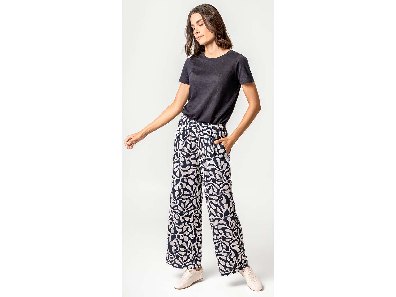 Living Crafts Damen-Hose "MALOU" mit hohem Bund, matisse blue, Gr. 42
