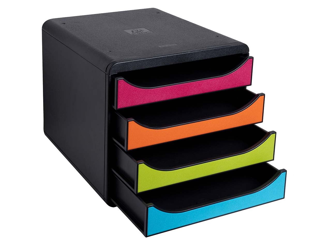 Exacompta Schubladenbox "Iderama", DIN A4+, 4 Schubladen offen, regenbogen