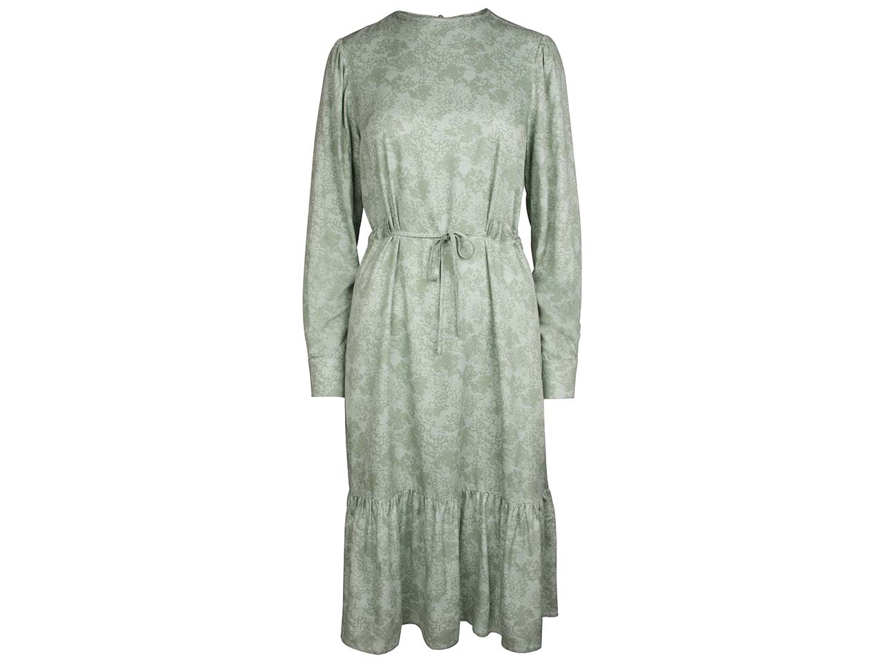 bleed Damen-Midikleid "Mossy" mit Bindegürtel, grün, Gr. L
