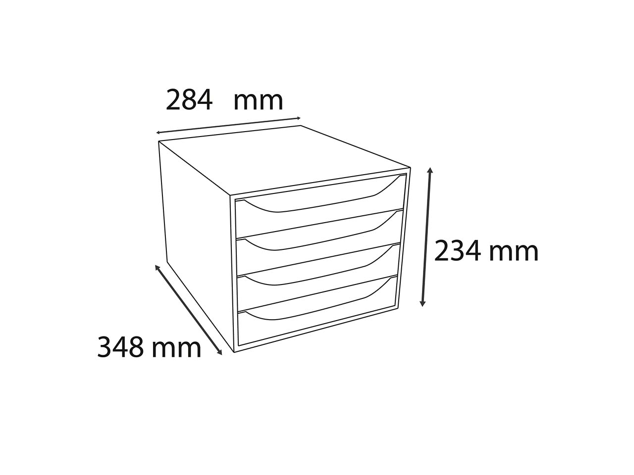 Exacompta Schubladenbox Ecobox "Office", DIN A4+, 4 Schubladen, rot