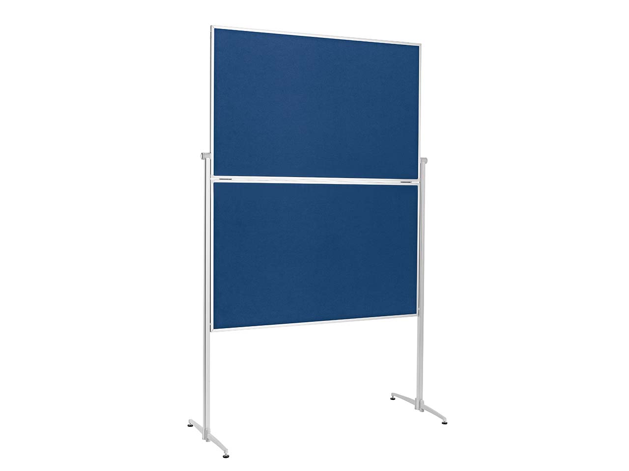 magnetoplan Moderationswand klappbar mit Alu-Fuß, Filz blau