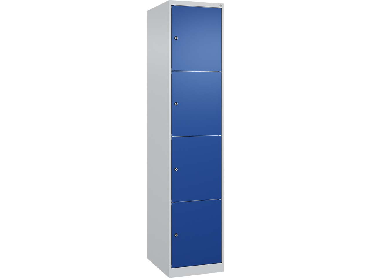C+P Schließfachschrank Classic PLUS, 4 Fächer, 1850x400x500mm, Lichtgrau/Enzianblau